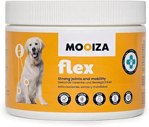 Produktbild von MOOIZA Flex Nahrungsergänzung mit Kollagen, Glucosamin und Chondroitin für Hunde - 300 g
