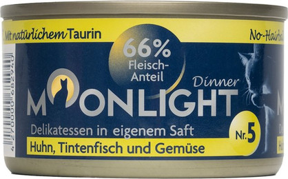 Produktbild von Moonlight-Dinner 80 Gramm Katzennassfutter 24 x 80 Gramm Nr. 5 Huhn, Krabben und Gemüse