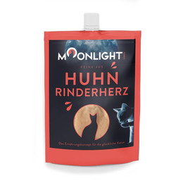 Produktbild von Moonlight Katzen Snack Feine Jus Huhn mit Rinderherzen 10 x 60g