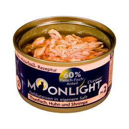 Produktbild von Moonlight Katzennassfutter Nr. 2 Thunfisch - Huhn - Shrimps - 24 x 80 g