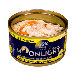 Produktbild von Moonlight Katzennassfutter Nr. 5 Huhn - Tintenfisch - Gemüse - 24 x 80 g