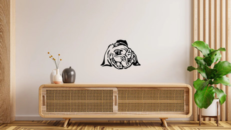 Produktbild von Mops Kopf verspielt Wandtattoo Wandbild Wandsticker Wandaufkleber Wanddekoration