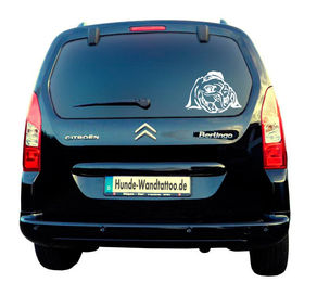 Produktbild von Mops Kopf verspielt Wohnmobil Aufkleber