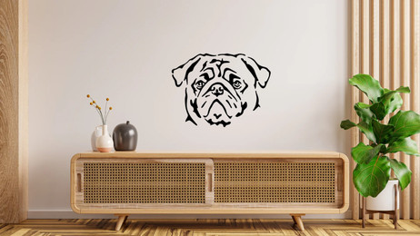 Produktbild von Mops Kopf Wandtattoo Wandbild Wandsticker Wandaufkleber Wanddekoration