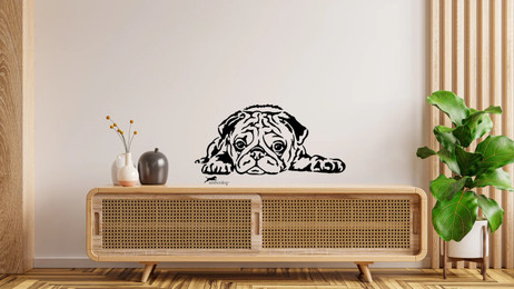 Produktbild von Mops liegend Wandtattoo Wandsticker Wandaufkleber Wanddekoration
