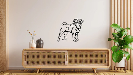Produktbild von Mops stehend Wandtattoo Wandsticker Wandaufkleber Wanddekoration