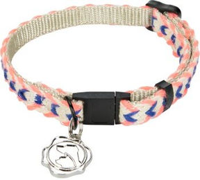 Produktbild von more LIFESTYLEPETS Katzenhalsband Royal Baumwolle blau/pink