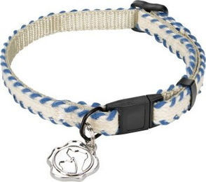 Produktbild von more LIFESTYLEPETS Katzenhalsband Royal Baumwolle blau/weiß