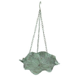 Produktbild von Moritz Vogeltränke Gusseisen Blattform antik grün hängend