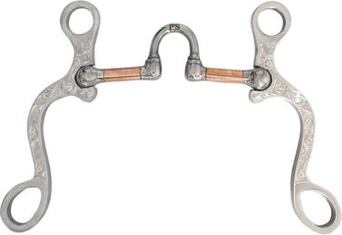 Produktbild von Mors Western-Snaffle für Pferde aus Aluminium mit Kupferrollen und dekorativen Stäben Pool's SS