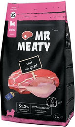 Produktbild von MR MEATY Veal with Quail Trockenfutter mit Kalb und Wachtel für adulte Hunde XS hypoallergen 3 kg