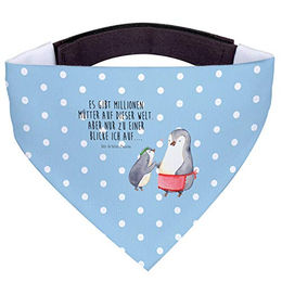 Produktbild von Mr. & Mrs. Panda Hundefliege Pinguin mit Kind Blau Pastell