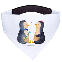 Mr. & Mrs. Panda Hundefliege Pinguin Pärchen Weiß – Bild 1 von 8