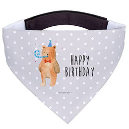 Mr. & Mrs. Panda Hundehalstuch Bär Geburtstag Grau Pastell – Bild 1 von 6