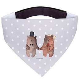 Mr. & Mrs. Panda Hundehalstuch Bär Heirat Grau Pastell – Bild 1 von 4
