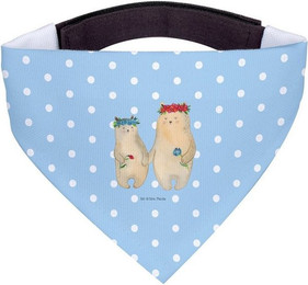 Produktbild von Mr. & Mrs. Panda Hundehalstuch Bären mit Blumenkranz Blau Pastell