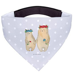 Mr. & Mrs. Panda Hundehalstuch Bären mit Blumenkranz Grau Pastell – Bild 1 von 8