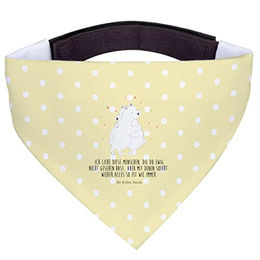 Mr. & Mrs. Panda Hundehalstuch Eisbär Umarmen Gelb Pastell – Bild 1 von 7