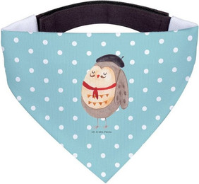 Produktbild von Mr. & Mrs. Panda Hundehalstuch Eule Frankreich Türkis Pastell