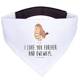 Produktbild von Mr. & Mrs. Panda Hundehalstuch Eule Zufrieden Weiß