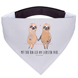 Mr. & Mrs. Panda Hundehalstuch Faultier Pärchen Grau Pastell – Bild 1 von 7