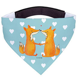 Mr. & Mrs. Panda Hundehalstuch Füchse Liebe Türkis Pastell – Bild 1 von 6