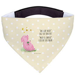 Mr. & Mrs. Panda Hundehalstuch Glücksschwein Gelb Pastell – Bild 1 von 7