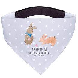 Mr. & Mrs. Panda Hundehalstuch Hasen Muschel - Grau Pastell – Bild 1 von 8