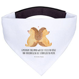 Mr. & Mrs. Panda Hundehalstuch Igel händchenhaltend Weiß – Bild 1 von 7