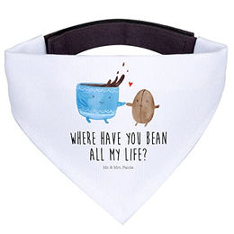 Mr. & Mrs. Panda Hundehalstuch Kaffee Bohne Weiß – Bild 1 von 8