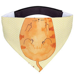 Mr. & Mrs. Panda Hundehalstuch Katze Mittelfinger Gelb Pastell – Bild 1 von 8