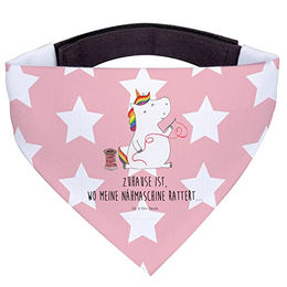 Mr. & Mrs. Panda Hundehalstuch L Einhorn Näherin - Rot Pastell – Bild 1 von 6