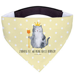 Mr. & Mrs. Panda Hundehalstuch L Katzen König - Gelb Pastell – Bild 1 von 7
