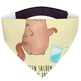 Mr. & Mrs. Panda Hundehalstuch L mit Katzenmotiv Wasserglas – Bild 1 von 8