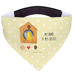 Mr. & Mrs. Panda Hundehalstuch L Vogelhaus Gelb Pastell – Bild 1 von 6