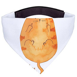 Mr. & Mrs. Panda Hundehalstuch M - Polyester - Weiß - Katze Mittelfinger Motiv – Bild 1 von 7