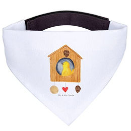 Mr. & Mrs. Panda Hundehalstuch M - Weiß - Vogelhaus Motiv – Bild 1 von 4