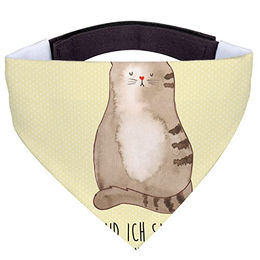 Mr. & Mrs. Panda Hundehalstuch mit Katzenmotiv Gelb Pastell – Bild 1 von 7