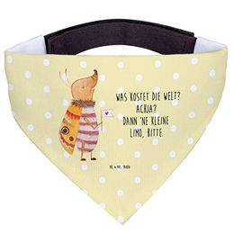 Mr. & Mrs. Panda Hundehalstuch Nachtfalter mit Spruch Gelb Pastell – Bild 1 von 7