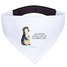 Mr. & Mrs. Panda Hundehalstuch Pinguin Blumen - Weiß – Bild 1 von 7