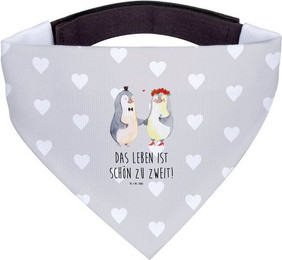 Produktbild von Mr. & Mrs. Panda Hundehalstuch Pinguin Heirat Grau Pastell