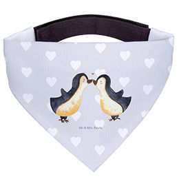 Mr. & Mrs. Panda Hundehalstuch Pinguin Liebe Grau Pastell – Bild 1 von 8