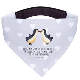 Mr. & Mrs. Panda Hundehalstuch Pinguin Liebe Grau Pastell – Bild 1 von 7