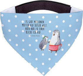 Produktbild von Mr. & Mrs. Panda Hundehalstuch Pinguin mit Kind Blau Pastell