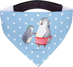 Produktbild von Mr. & Mrs. Panda Hundehalstuch Pinguin mit Kind - Blau Pastell