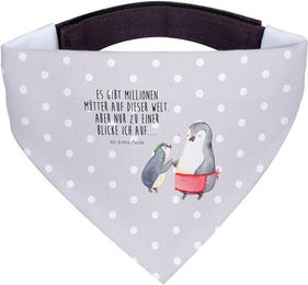Produktbild von Mr. & Mrs. Panda Hundehalstuch Pinguin mit Kind Grau Pastell