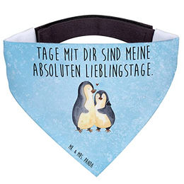 Mr. & Mrs. Panda Hundehalstuch Pinguin umarmen Eisblau mittel – Bild 1 von 5