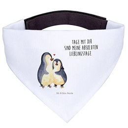 Mr. & Mrs. Panda Hundehalstuch Pinguin umarmen Weiß – Bild 1 von 5