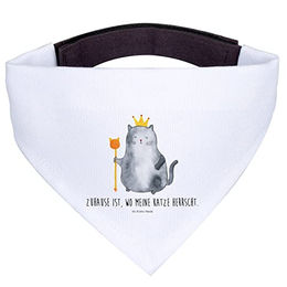 Mr. & Mrs. Panda Hundehalstuch S Katzenmotiv König Weiß – Bild 1 von 6