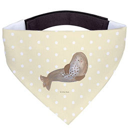 Mr. & Mrs. Panda Hundehalstuch S Lachende Robbe Gelb Pastell – Bild 1 von 7